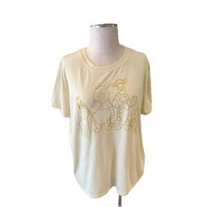 Disney Winnie the Pooh Tee Shirt Womens Size XL Beige Polyester Short Sleeve